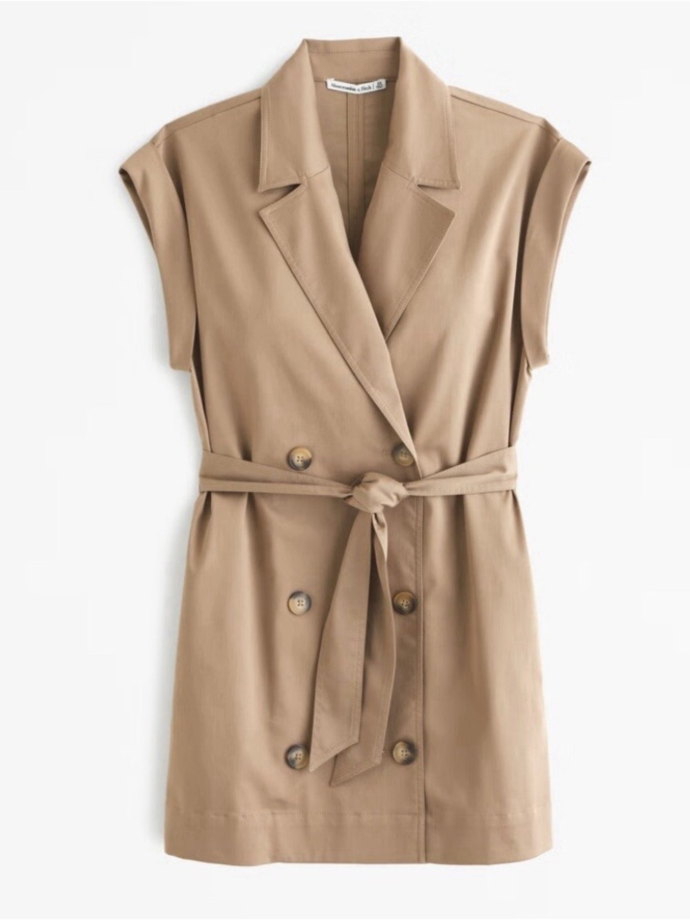 Abercrombie & Fitch Sleeveless Trench Dress - Tan